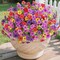 Artificial Fake Mums Plants Flowers Outdoor Spring Decoration, 12 Bundles Faux Silk Colorful Daisy Realistic Eucalyptus UV Resistant for Outside Home Porch Patio Yard Planter Decor